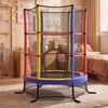 SONGMICS Trampolin Kinder, 174 cm Gartentrampolin mit Sicherheitsnetz, Mini-Trampolin für innen und außen, Stahlrahmen, bunt Bild 2
