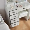 Schminktisch mit Hocker und Spiegel LED Licht 3 Farbtemperaturen 6 Schubladen Bild 3