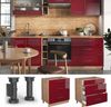 Küchenunterschrank Fame-Line Bordeaux Hochglanz 80 cm mit 3 Schubladen, AP Marmor Vicco Bild 2