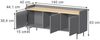 Lowboard Velina Grau 140 x 63 cm mit 3 Türen Vicco Bild 2