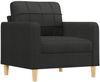 vidaXL 3-tlg. Sofagarnitur mit Kissen Schwarz Stoff 3201246 Bild 3