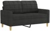 vidaXL 3-tlg. Sofagarnitur mit Kissen Schwarz Stoff 3201246 Bild 4