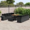 vidaXL Gartensofa-set mit Kissen 11 pcs Schwarz Poly-Rattan 3361984 Bild 3