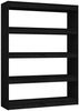 vidaXL Bücherregal/Raumteiler Schwarz 100x30x135,5cm Kiefer Massivholz 808222 Bild 2