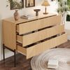 Sideboard mit 3D-Textur, sechs Schubladen, geeignet für Wohn- und Esszimmer, multifunktionales Aufbewahrungsmöbel. Bild 3
