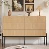 Sideboard mit 3D-Textur, sechs Schubladen, geeignet für Wohn- und Esszimmer, multifunktionales Aufbewahrungsmöbel. Bild 5