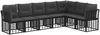 vidaXL Outdoor-Sofagarnitur Schwarz Polyester 3437479 Bild 2