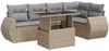 vidaXL 6-tlg. Garten-Sofagarnitur mit Kissen Beige Poly Rattan 3326640 Bild 2