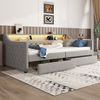 Flieks Daybett, LED Polsterbett Tagesbett 90x200cm mit 2 Schubladen, USB-Ladebuchse Bild 2