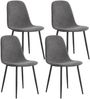 5-teiliges Esszimmer-Set Tisch + 4 Leinenstühle Grau Modern Küche Wohnzimmer Büro Bild 5