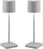 2er SET Akku LED Tischlampen kabellos für Innen & Außen, Grau - H: 38cm Bild 2