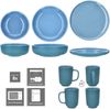 32tlg Kombiservice Jasper Ozeanblau Steingut 8 Personen Becher Schalen Teller Bild 4