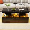 Furnishings Home Couchtisch Schreibtisch Beistelltisch LED (Hochglänzender quadratischer, 104x53x46 cm), Mit Schubladen und 16-farbigen variablen LED-Leuchten Bild 3