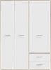 Forte 'MOKKARO' Kleiderschrank, Sonoma Eiche/Weiß, 145 x 200 x 53 cm Bild 2