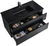Badplaats Badmöbel Set mit Waschbecken und Unterschrank Angela 100 x 48 cm Schwarz Matt - Waschbeckenunterschrank mit Soft-Close und Schwarze Waschbecken, Vorgemontiert Bild 2
