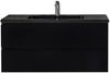 Badplaats Badmöbel Set mit Waschbecken und Unterschrank Angela 100 x 48 cm Schwarz Matt - Waschbeckenunterschrank mit Soft-Close und Schwarze Waschbecken, Vorgemontiert Bild 4