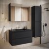 Badplaats Badmöbel Set mit Waschbecken und Unterschrank Angela 100 x 48 cm Schwarz Matt - Waschbeckenunterschrank mit Soft-Close und Schwarze Waschbecken, Vorgemontiert Bild 5