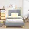 vidaXL Kinderbettgestell mit Kopfteil Hellgrau 90 x 190 cm Stoff 42010994 Bild 3