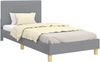 vidaXL Kinderbettgestell mit Kopfteil Hellgrau 90 x 190 cm Stoff 42010994 Bild 2
