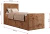 Bett mit Matratze, Boxspringbhett TILIANO DUO 90, Einzelbett 90 x 200 cm, Multipocket-Matratze 7-Zonen-Taschenfederkern - Orange Cordstoff - H3 - Links - Topper Visco Bild 4