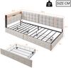 Schlafsofa 90x200 cm mit 2 Schubladen, LED-Lichtleiste und USB-/Typ-C-Anschluss in Beige Bild 4