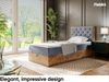 MEBLINI Boxspringbett LOFTY 3 90x200 cm mit Bettkasten – H3/Grau Samt Gepolstert Einzelbett mit Topper & Bonellfederkern-Matratze Bild 2