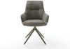 Drehstuhl Zelia-Flex mit Armlehnen Bouclé Soft Schlamm Kreuzgestell breit Effektfinish Titan 360° drehbar Wippfunktion Taschenfederkern Bild 2