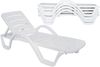 Sonnenliege OLAF 4er Set klappbar stapelbar - 54 x 187 x 30 cm, Kunststoff, Weiß | Gartenliege Strandliege Bild 2