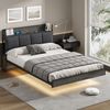 KIMENICH Polsterbett mit USB Ladefunktion und LED-Beleuchtung, Schwebender visueller Effekt (1-tlg, Ohne Matratze), Jugendbett Bettgestell 140x190cm Bild 2