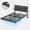 KIMENICH Polsterbett mit USB Ladefunktion und LED-Beleuchtung, Schwebender visueller Effekt (1-tlg, Ohne Matratze), Jugendbett Bettgestell 140x190cm Bild 4