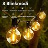 Elegear Lichterkette outdoor strom 9/18M LED lichterkette außen/indoor mit Timer, 8 Modi, gartenleuchten mit 15+2 G40 Glühbirnen für terrasse zaun wohnzimmer Bild 4
