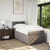 vidaXL Boxspringbett mit Matratze Taupe 90x200 cm Stoff 3288881 Bild 4