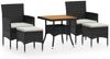 vidaXL 5-tlg. Garten-Essgruppe Poly Rattan & Massivholz Akazie Schwarz 3058332 Bild 2