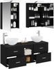vidaXL Badezimmermöbel-Set 5 pcs Schwarze Eiche Ingenieurholz und Glas 3406712 Bild 3