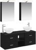 vidaXL Badezimmermöbel-Set 5 pcs Schwarze Eiche Ingenieurholz und Glas 3406712 Bild 2