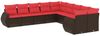 vidaXL 10-teiliges Gartensofa-Set mit Kissen, braun, Polyrattan 3221913 Bild 2