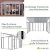 Juskys Wintergarten 12 m² - mit kristallklaren Wänden, Doppel-Schiebetüren & UV-Schutz - wasserdicht & winterfeste Überdachung aus Aluminium - Weiß Bild 4