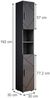 Vicco 'Irma' Badschrank mit 2 Türen und 6 Fächer, Holz, 192 x 30 x 30 cm, Anthrazit Bild 3