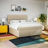 vidaXL Boxspringbett mit Matratze Creme 180x200 cm Stoff 3292879 Bild 4