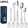 Forrlite Besteck-Set Besteck Set für 6 Personen, 30teilig Essbesteck Set inkl. Messer, Gabel, Löffel, Besteck Edelstahl Spiegelpoliert, Spülmaschinenfest Bild 4