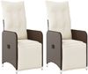 vidaXL Gartensessel mit Kissen 2 Stk. Verstellbar Braun Poly Rattan 365701 Bild 2