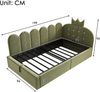 Merax Einzelbett 90x190 cm, Kinderbett, Polsterbett, Daybett, Tagesbett-Schlafsofa mit Stauraum (hydraulisch), Gästebett L-Form Samt, Grün Bild 4