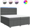 vidaXL Boxspringbett mit Matratze Dunkelgrau 200x200 cm Stoff 3294090 Bild 2