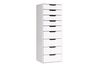 Homfa Kommode Schubladenschrank, Hochkommode, mit 9 Schubladen, schmal, weiß, 45x40x124,5cm Bild 1