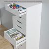 Homfa Kommode Schubladenschrank, Hochkommode, mit 9 Schubladen, schmal, weiß, 45x40x124,5cm Bild 3