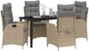 vidaXL Garten Essgruppe mit Kissen 5 pcs Beige Poly-Rattan 3380514 Bild 3
