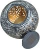 Kynast LED Solar Garten Laterne Ø 18x17 cm rund Metall Optik mit Henkel Bild 4