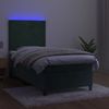 vidaXL Boxspringbett mit Matratze & LED Dunkelgrün 90x200 cm Samt 3135984 Bild 4