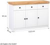 Homestyle4u Sideboard, Holz weiß / Eiche Massiv, 82 x 42 x 122,5 cm, Türen: 3 / Schubladen: 3 Bild 4