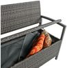 Lomadox Gartenbank HGA-120, Bank mit Truhe, Polyrattan, dunkelgrau, ca. 117x86x58 cm Bild 2